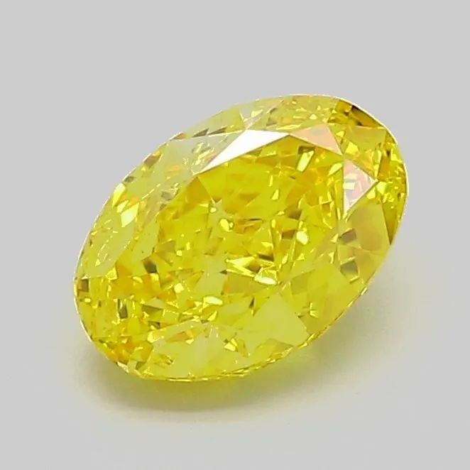 1.00ct OVAL Fancy Vivid Yellow VS2 Coloured Lab diamond