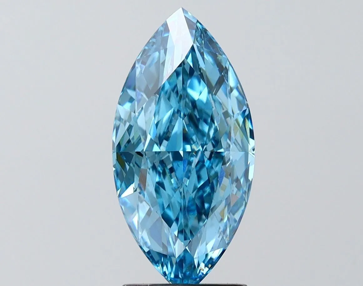2.50ct MARQUISE Fancy Vivid Blue VVS2 Coloured Lab diamond