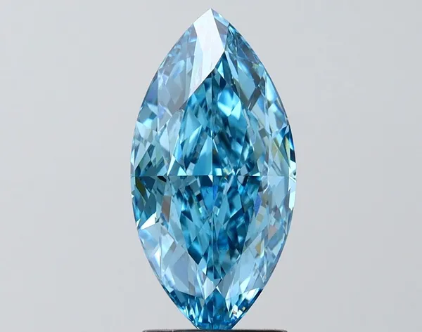 2.5ct MARQUISE Fancy Vivid Blue VVS2 Coloured Lab diamond