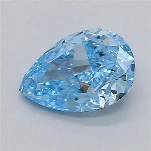 0.51ct PEAR Fancy Vivid Blue VVS2 Coloured Lab diamond