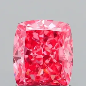 1.02ct CUSHION Fancy Vivid Pink VS1 Coloured Lab diamond