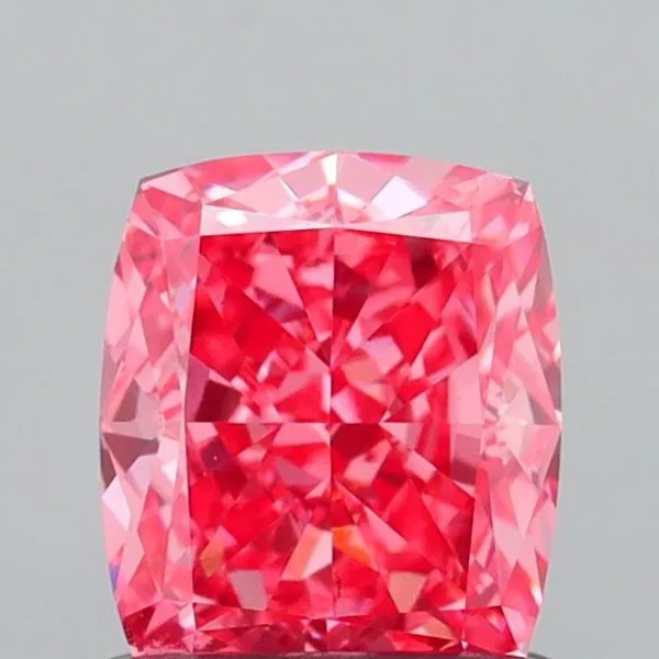 1.02ct CUSHION Fancy Vivid Pink VS1 Coloured Lab diamond
