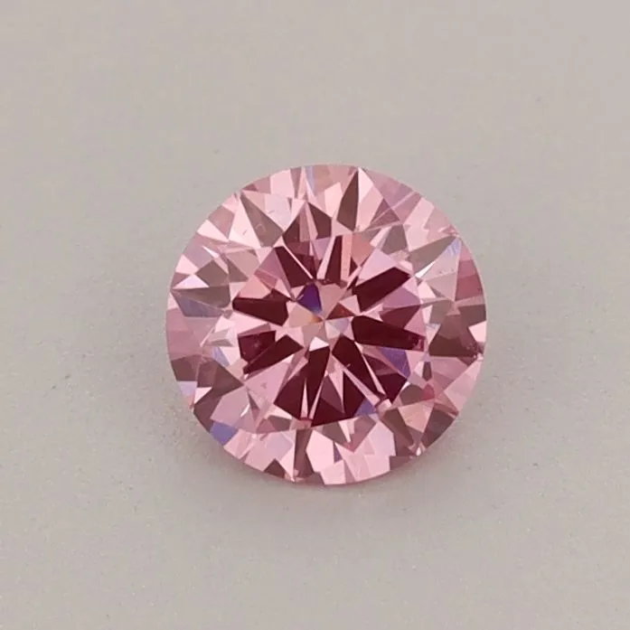 0.42ct ROUND Fancy Vivid Pink VS2 Coloured Lab diamond