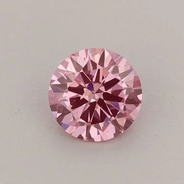 0.42ct ROUND Fancy Vivid Pink VS2 Coloured Lab diamond