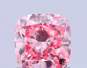 1.09ct CUSHION Fancy Vivid Pink VVS2 Coloured Lab diamond