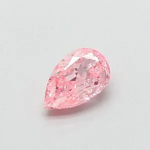 0.4ct PEAR Fancy Vivid Pink VVS2 Coloured Lab diamond