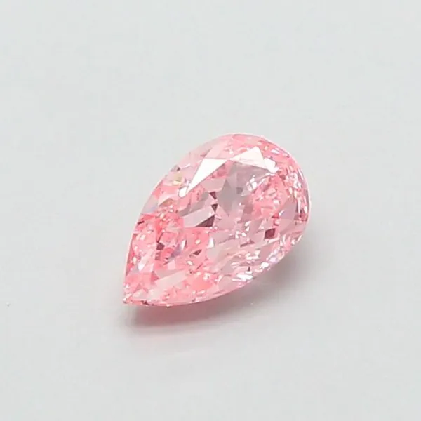 0.4ct PEAR Fancy Vivid Pink VVS2 Coloured Lab diamond