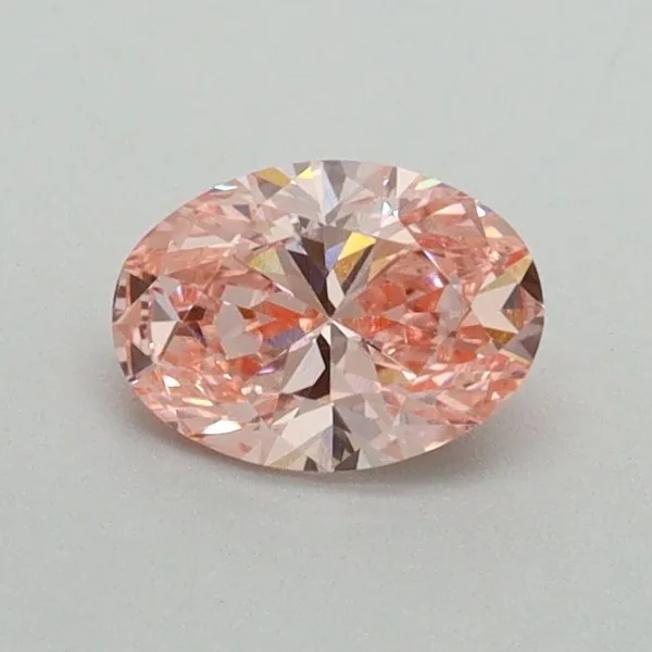 0.5ct OVAL Fancy Vivid Pink VS2 Coloured Lab diamond