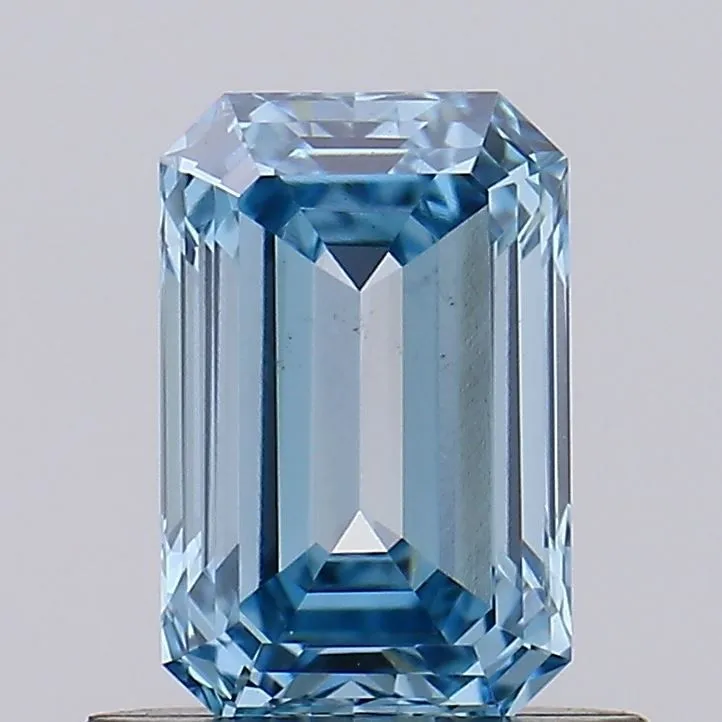 0.74ct EMERALD Fancy Intense Blue VS1 Coloured Lab diamond