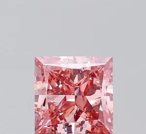 1.01ct PRINCESS Fancy Vivid Pink VS1 Coloured Lab diamond