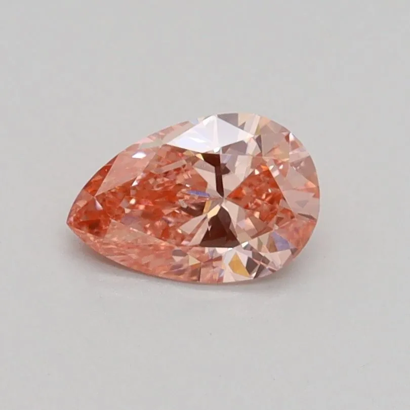 0.50ct PEAR Fancy Intense Pink SI1 Coloured Lab diamond