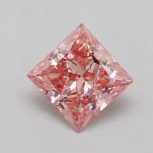 0.6ct PRINCESS Fancy Intense Pink VS2 Coloured Lab diamond