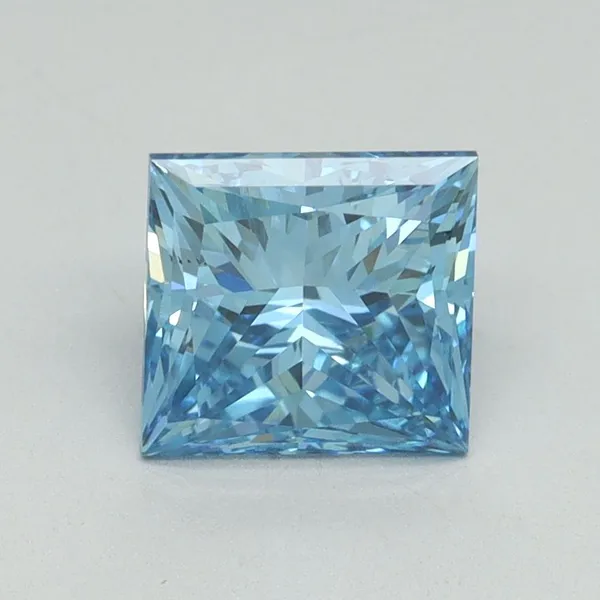1.64ct PRINCESS Fancy Vivid Blue VS2 Coloured Lab diamond