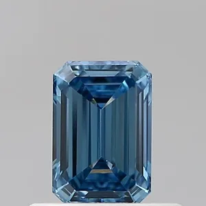 0.5ct EMERALD Fancy Vivid Blue VS1 Coloured Lab diamond
