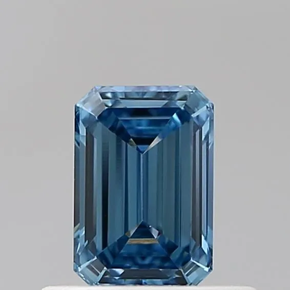 0.5ct EMERALD Fancy Vivid Blue VS1 Coloured Lab diamond