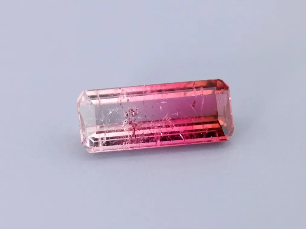 5.43ct Parti Tourmaline, Emerald Cut gemstone