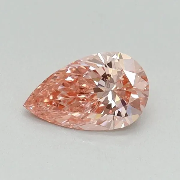 0.4ct PEAR Fancy Vivid Pink VS2 Coloured Lab diamond