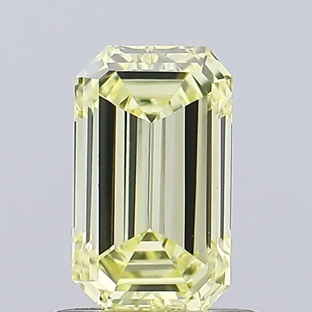 0.83ct EMERALD Fancy Yellow VVS2 Coloured Lab diamond