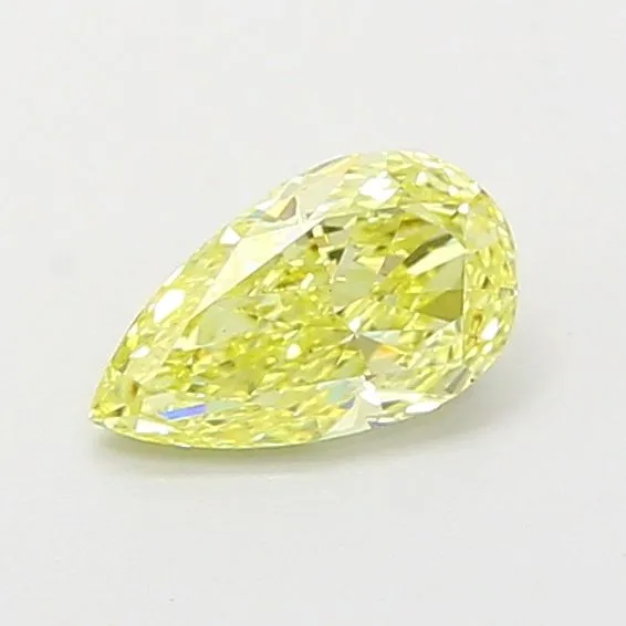 0.62ct PEAR Fancy Intense Yellow VS1 Coloured Lab diamond