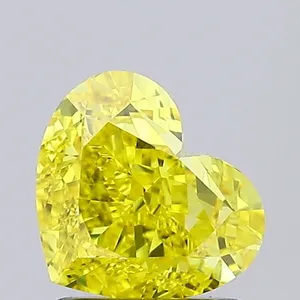 1.66ct HEART Fancy Vivid Yellow VS1 Coloured Lab diamond