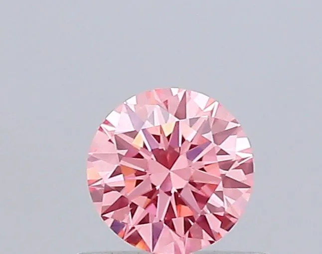 0.51ct ROUND Fancy Vivid Pink VVS2 Coloured Lab diamond