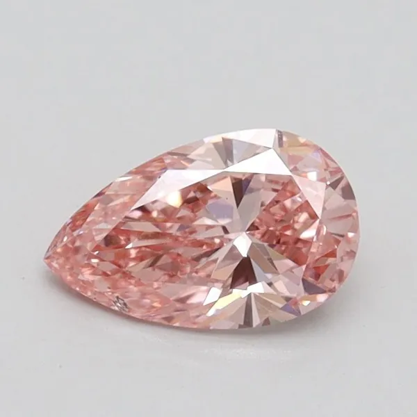 0.7ct PEAR Fancy Intense Pink SI1 Coloured Lab diamond