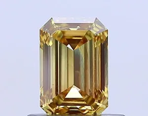 0.68ct EMERALD Fancy Greenish Yellow VS1 Coloured Lab diamond