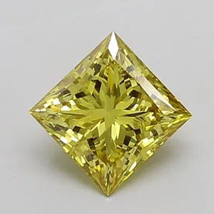 1.16ct PRINCESS Fancy Intense Yellow VS2 Coloured Lab diamond