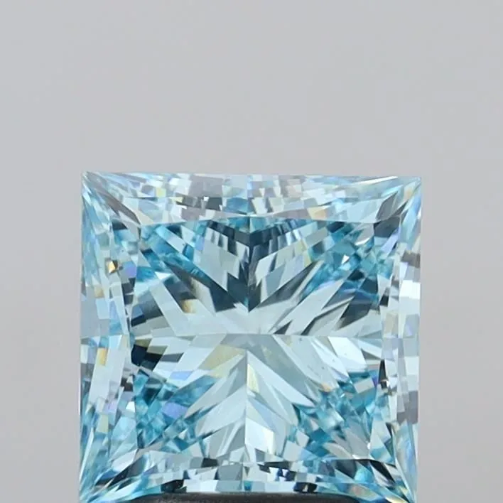 2.85ct PRINCESS Fancy Vivid Blue VS1 Coloured Lab diamond
