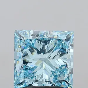 2.85ct PRINCESS Fancy Vivid Blue VS1 Coloured Lab diamond
