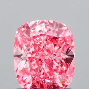 0.85ct CUSHION Fancy Vivid Pink VVS2 Coloured Lab diamond