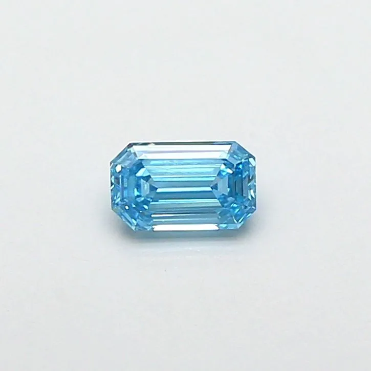 0.32ct EMERALD Fancy Vivid Blue VVS2 Coloured Lab diamond