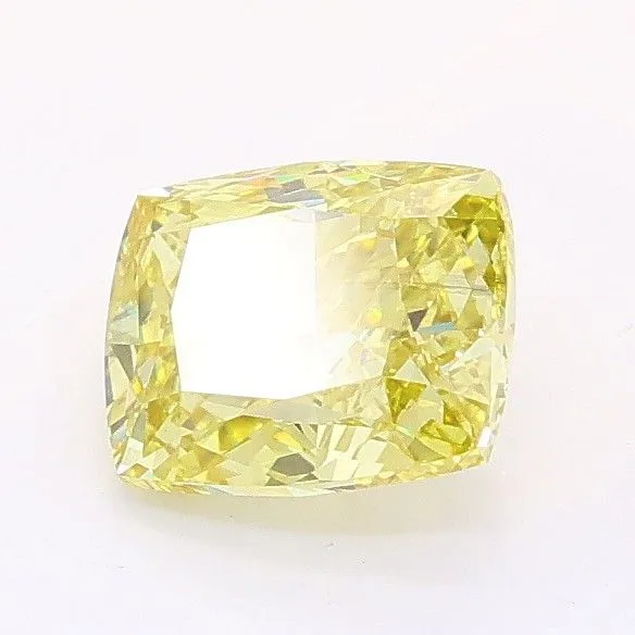 1.02ct CUSHION Fancy Intense Yellow VS2 Coloured Lab diamond