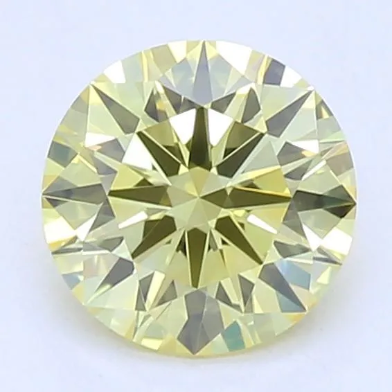 0.53ct ROUND Fancy Vivid Yellow VVS2 Coloured Lab diamond