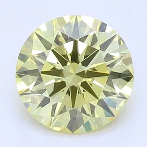 0.53ct ROUND Fancy Vivid Yellow VVS2 Coloured Lab diamond