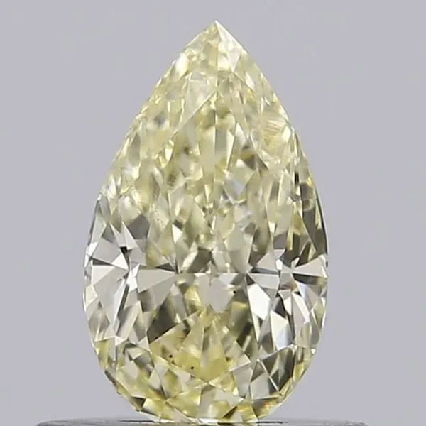0.58ct PEAR Fancy Light Yellow VS1 Coloured Lab diamond