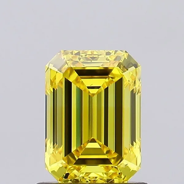 0.99ct EMERALD Fancy Vivid Yellow VS1 Coloured Lab diamond