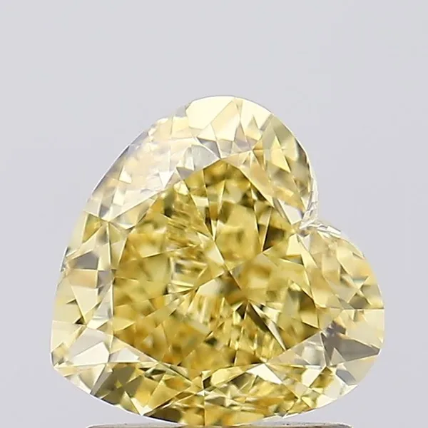 1.52ct HEART Fancy Vivid Yellow VVS2 Coloured Lab diamond