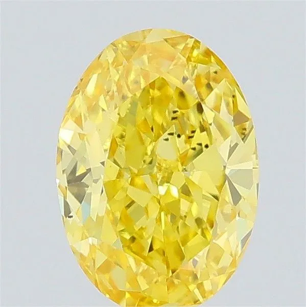 0.61ct OVAL Fancy Vivid Yellow VS2 Coloured Lab diamond