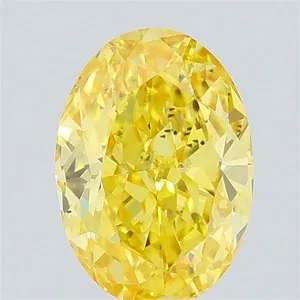 0.61ct OVAL Fancy Vivid Yellow VS2 Coloured Lab diamond