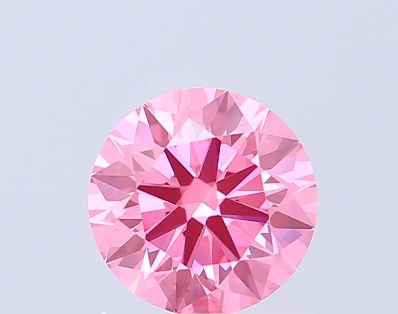 0.97ct ROUND Fancy Vivid Pink VS1 Coloured Lab diamond
