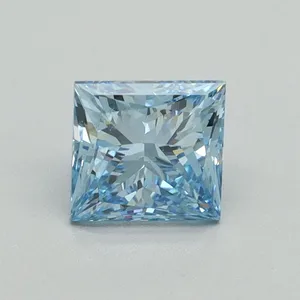 1.01ct PRINCESS Fancy Vivid Blue VS2 Coloured Lab diamond