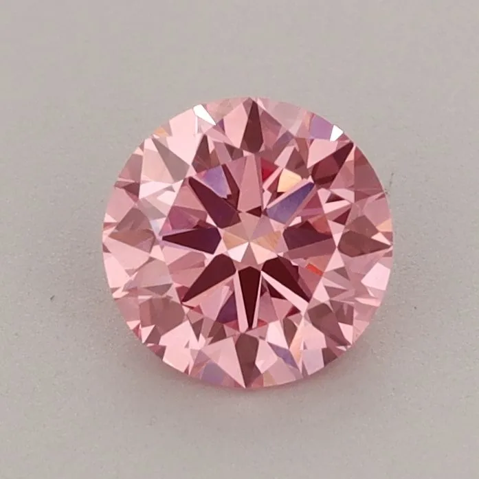 0.76ct ROUND Fancy Vivid Pink VVS2 Coloured Lab diamond