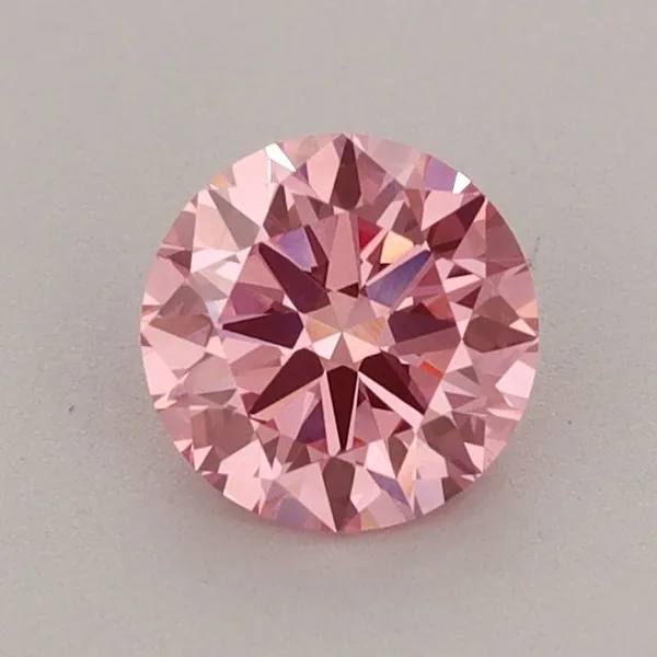0.76ct ROUND Fancy Vivid Pink VVS2 Coloured Lab diamond