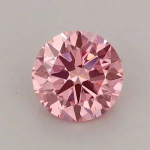 0.76ct ROUND Fancy Vivid Pink VVS2 Coloured Lab diamond