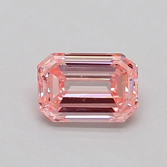 0.53ct EMERALD Fancy Intense Pink SI1 Coloured Lab diamond