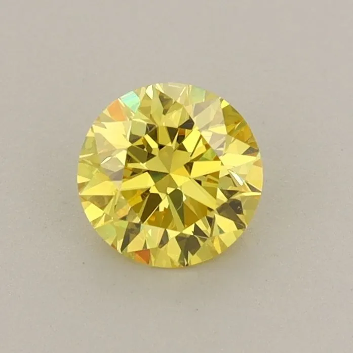 0.58ct ROUND Fancy Vivid Yellow VS1 Coloured Lab diamond