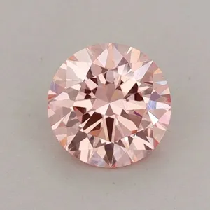 0.7ct ROUND Fancy Vivid Pink VS1 Coloured Lab diamond