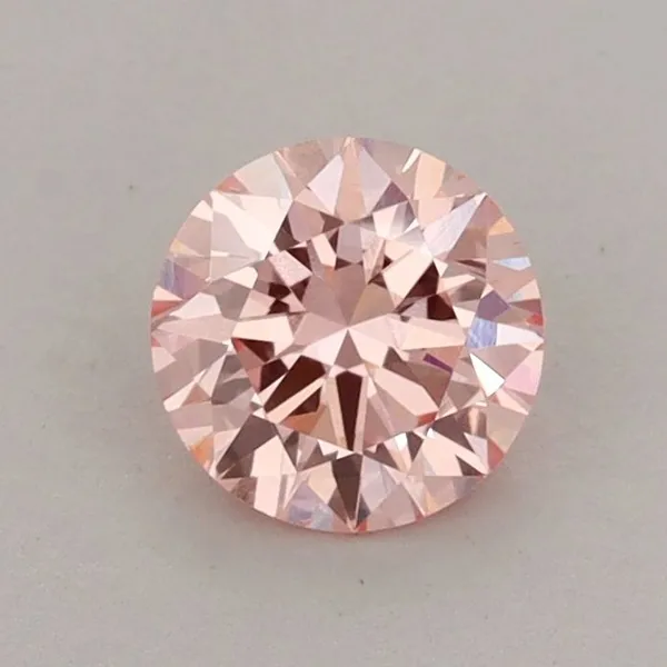 0.7ct ROUND Fancy Vivid Pink VS1 Coloured Lab diamond