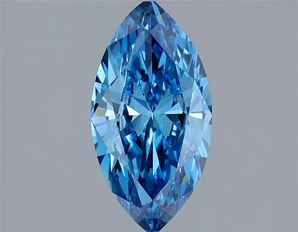 1.19ct MARQUISE Fancy Vivid Blue VVS2 Coloured Lab diamond